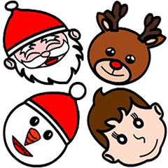 [LINEスタンプ] We all four at Christmas day