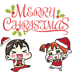 [LINEスタンプ] Merry Christmas with santa Richy ＆ Fill