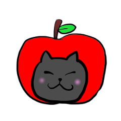 [LINEスタンプ] りんごとねこのスタンプ