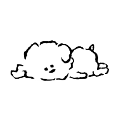 [LINEスタンプ] 白くてふわふわの犬
