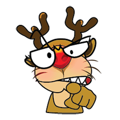 [LINEスタンプ] Mischievous Christmas Reindeer Animatedの画像（メイン）
