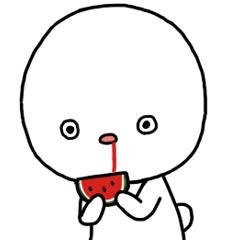 [LINEスタンプ] Eating too many watermelon