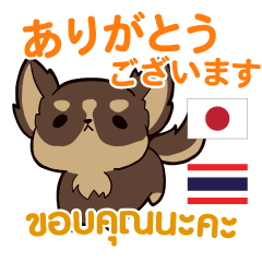 [LINEスタンプ] 犬 : 感謝の毎日 日本語タイ語