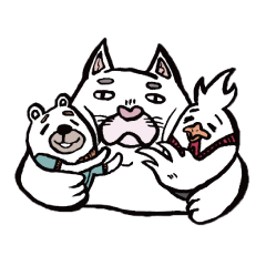 [LINEスタンプ] Three stupid animals in the farm