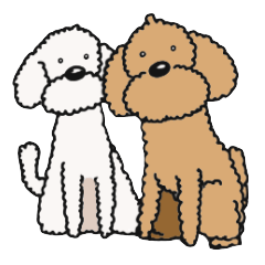 [LINEスタンプ] 癒されトイプーチェリーとメロン