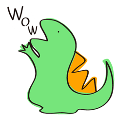 [LINEスタンプ] Zigzag Dino-icon(English)