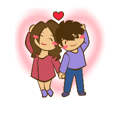 [LINEスタンプ] Valentine's day chibi couple winter love