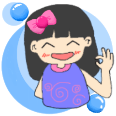 [LINEスタンプ] Bowknot girl