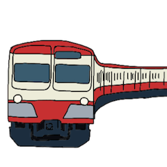 [LINEスタンプ] 楽しい赤い電車！の画像（メイン）