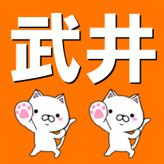 [LINEスタンプ] 超★武井(たけい・タケイ)なネコの画像（メイン）