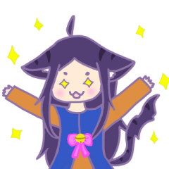 [LINEスタンプ] Purple Cat OWO