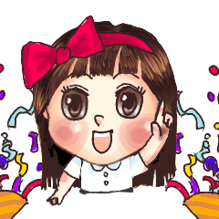 [LINEスタンプ] female office worker with holiday