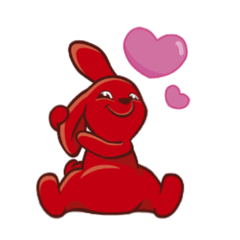 [LINEスタンプ] Cute red bunny