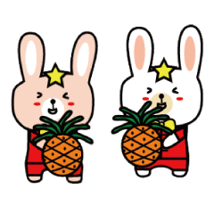 [LINEスタンプ] doctor rabbit ＆ star rabbit happy day 2