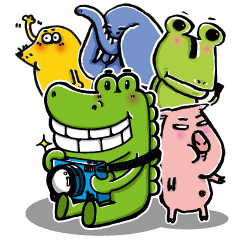 [LINEスタンプ] Giggle crocodile ＆ animal friend