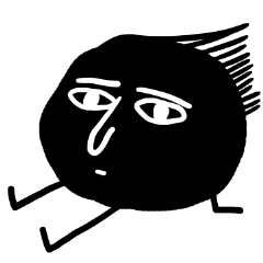 [LINEスタンプ] what the black thing