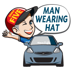 [LINEスタンプ] My Life of Man Wearing Hat (ENG)