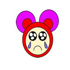 [LINEスタンプ] Pink mouse face