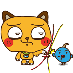 [LINEスタンプ] Lazy a cat dog and bluebird-life part 2