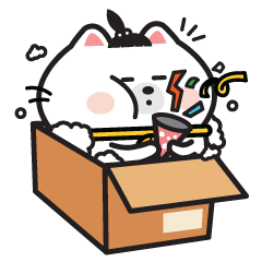 [LINEスタンプ] White Cat Via！