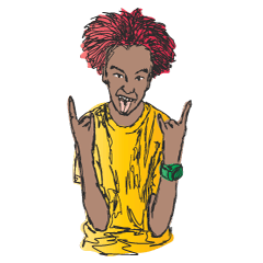 [LINEスタンプ] red Afro