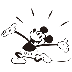 [LINEスタンプ] ミッキーマウス（モノクロ）