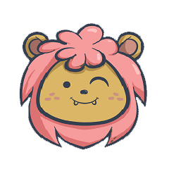 [LINEスタンプ] lion pink