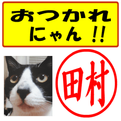 [LINEスタンプ] はんこだポン田村様用、顔文字と猫写真付の画像（メイン）