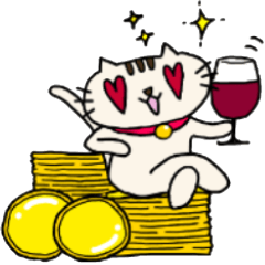 [LINEスタンプ] 仮想通貨大好き猫ピンキー