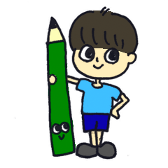 [LINEスタンプ] 鉛筆くんと男の子