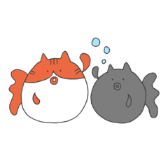 [LINEスタンプ] まんまるきんぎょねこ