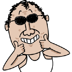 [LINEスタンプ] Curly Hair Uncle (3.0)