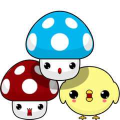 [LINEスタンプ] Sunny Day Mushrooms (Chat)