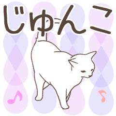 [LINEスタンプ] 猫大好き【じゅんこ】北欧風名前スタンプの画像（メイン）