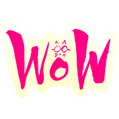 [LINEスタンプ] 毛筆 英語 Good job/Wow/Oh no