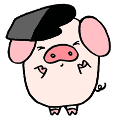 [LINEスタンプ] Black and white pigs