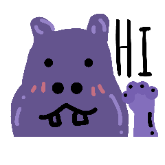[LINEスタンプ] hello hippoの画像（メイン）