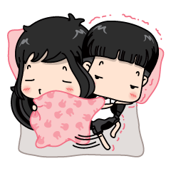 [LINEスタンプ] A Lovely Couple Funny Cute